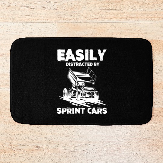 Sprint Car Racing, sprint car, dirt track racers Bath Mats