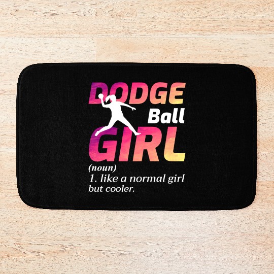 Dodgeball Girl Player Coach Team Sports Funny Bath Mats
