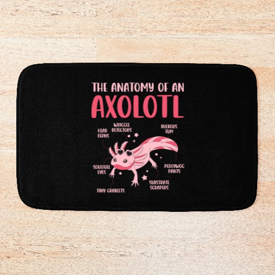 Anatomy Of an Axolotl Sweet Axolotl Explanation Bath Mats