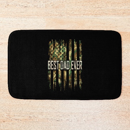 Dad Fathers Day For Men Camouflage US Flag Great Bath Mats