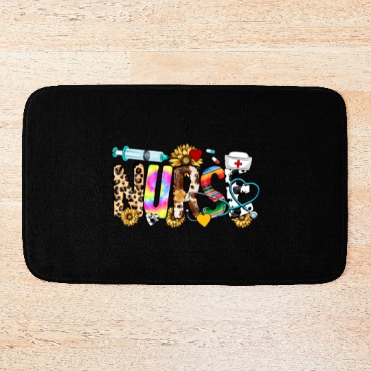 Registered Nurse Nursing School Nurse Week Leopard Bath Mats