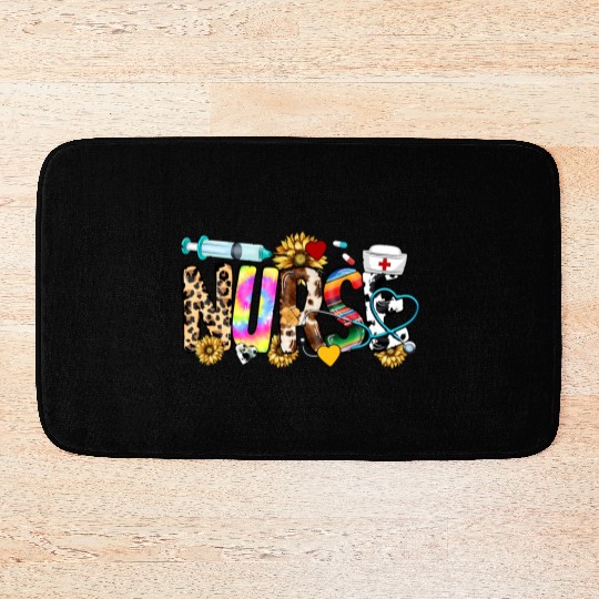 Registered Nurse Nursing School Nurse Week Leopard Bath Mats