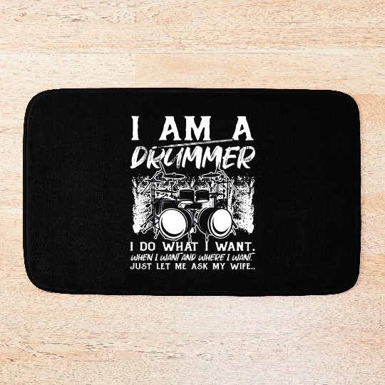 Funny Drum Player Drummer Musician Drum Player Bath Mats