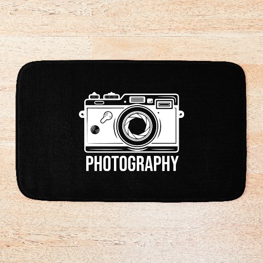 Funny Camera photography quote gift Bath Mats