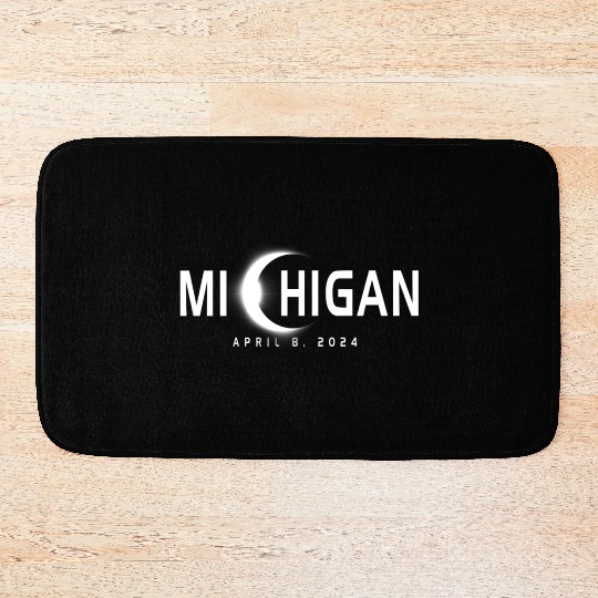 Michigan Eclipse Souvenir April 8th 2024 Bath Mats