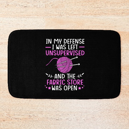 I Was Left Unsupervised Sewing Cross Stitch Bath Mats