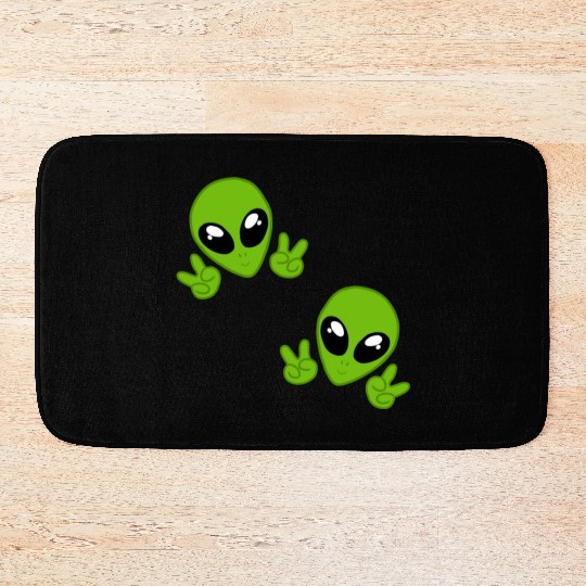 cute aliens chibi Bath Mats