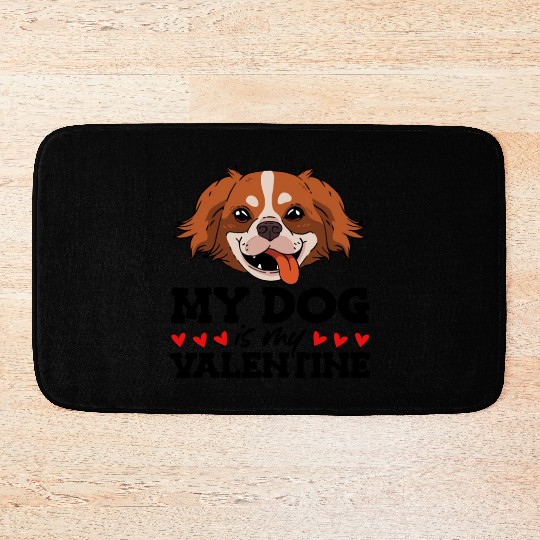 My Dog Is My Valentine Date Cute Doggy Bath Mats