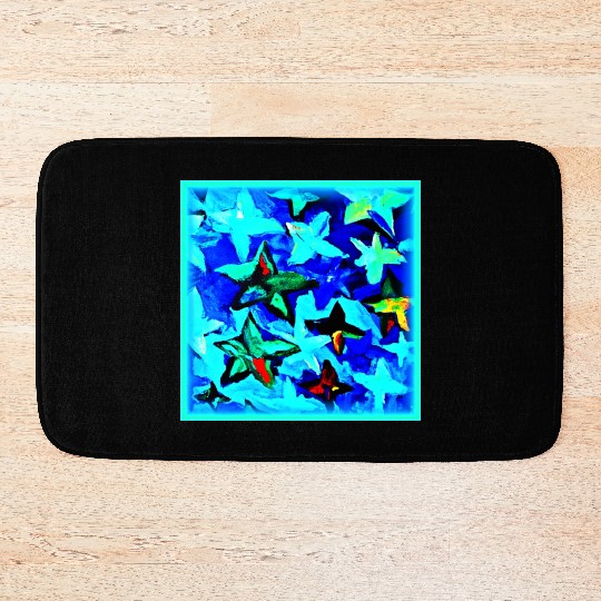 Blue Starry Night Sky Painting. Buy Now Bath Mats