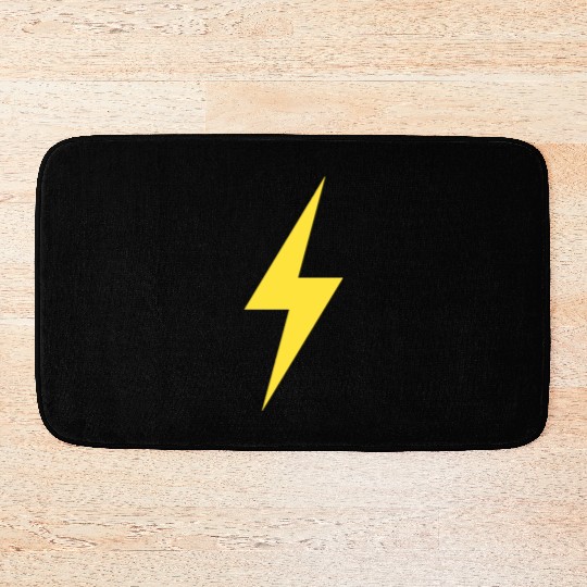 LIGHTNING BOLT ICON yellow Bath Mats