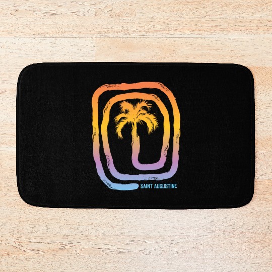 Cool Saint Augustine Florida Palm Tree Souvenir Bath Mats