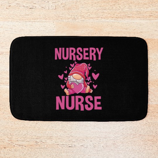 Cute Newborn Nursery Nurse Gnome Bath Mats