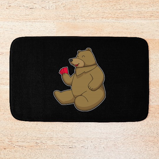 Bear Poker Poker Cards Bath Mats