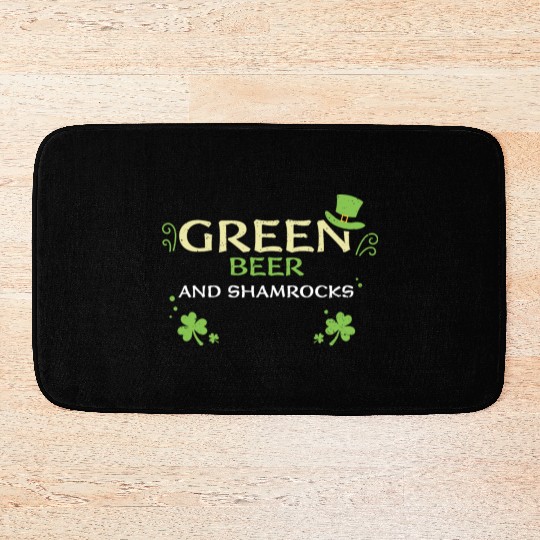 Green beer and shamrocks Bath Mats