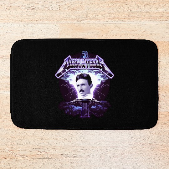 Nikola Tesla Heavy Metal Electricity by gnarly Bath Mats