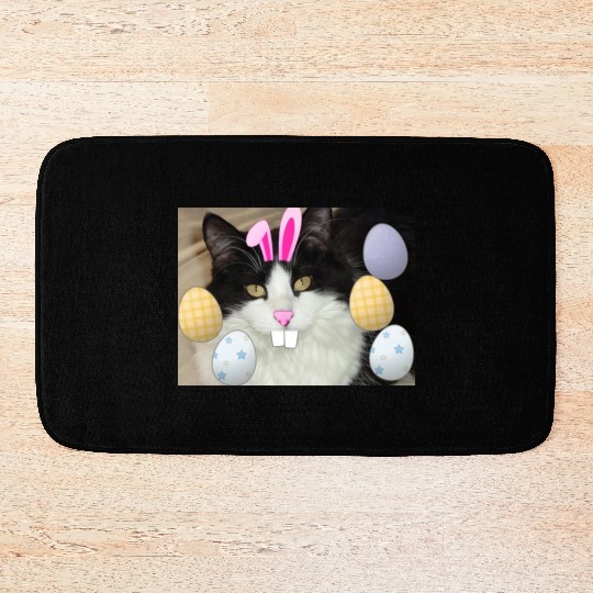 Easter Bunny Cat Face Decor Bath Mats