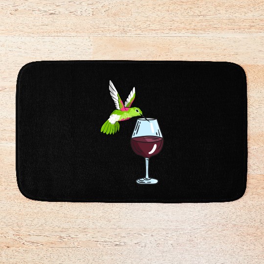 Hummingbird Drinking Wine Birdwatching Hummingbird Bath Mats