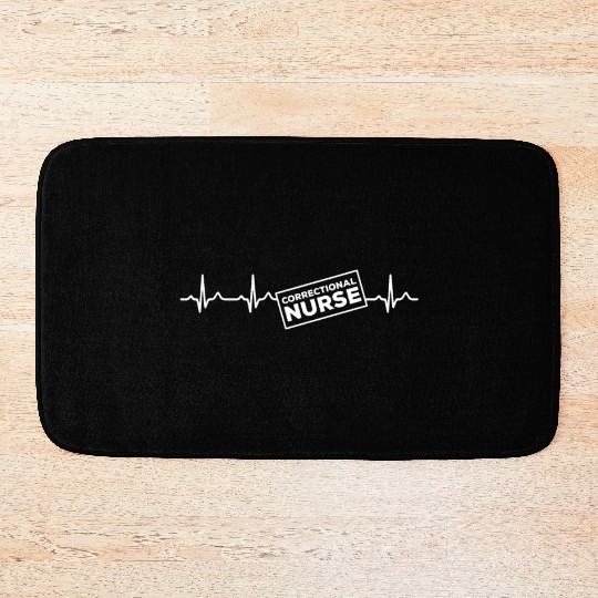 Great Correctional Nurse Heartbeat Design Bath Mats