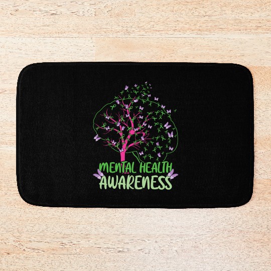 Mental Health Awareness Month May Green Bath Mats