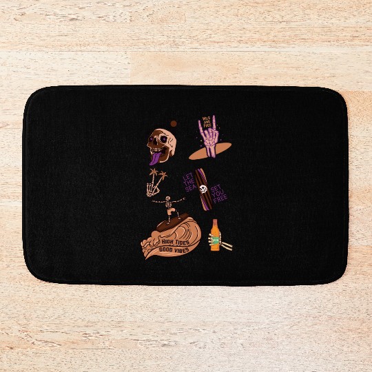 Brown Purple Skeleton Bath Mats
