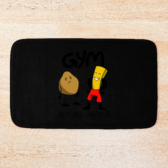 Funny Gym Potatoes Fitness Fun Bath Mats