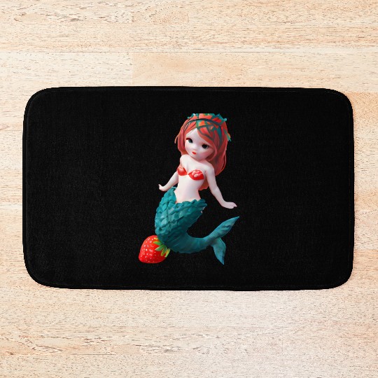 Strawberry mermaid Bath Mats