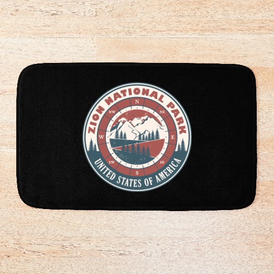 Zion National Park United States Vintage Hiking Bath Mats
