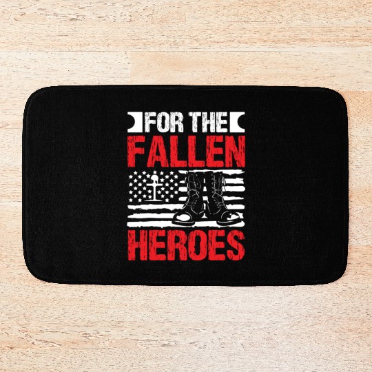 Soldier for fallen heroes military army veteran Bath Mats