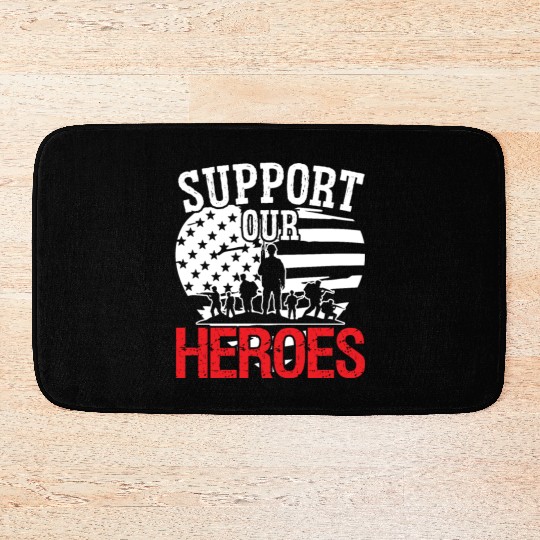 Soldier support our heroes military army veteran Bath Mats