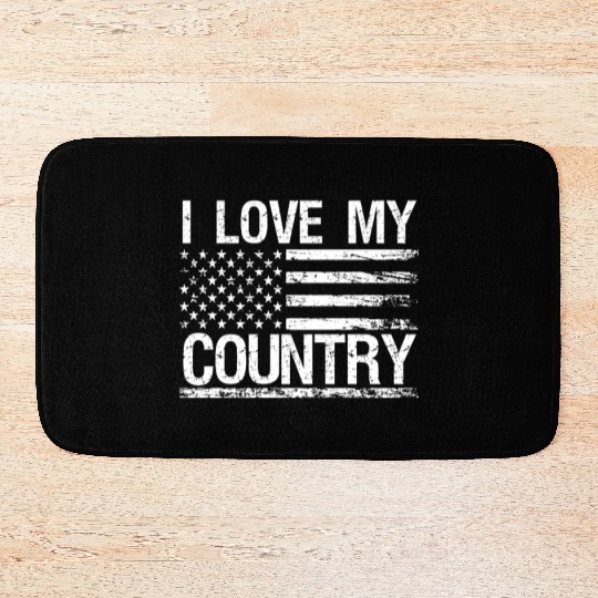 Soldier i love my country military army veteran Bath Mats