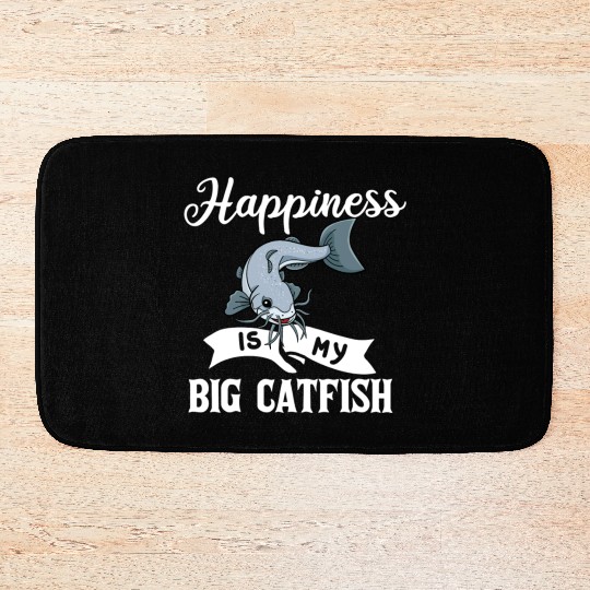 Catfish Fishing Gift Flathead Catfishing nostalgia Bath Mats