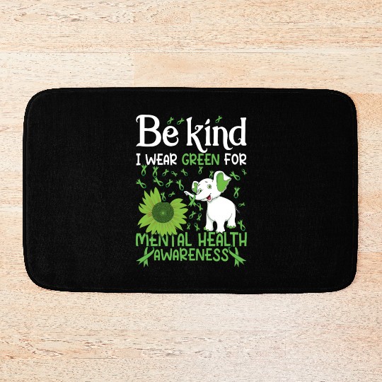 In May Green For Mental Health Awareness Month Bath Mats
