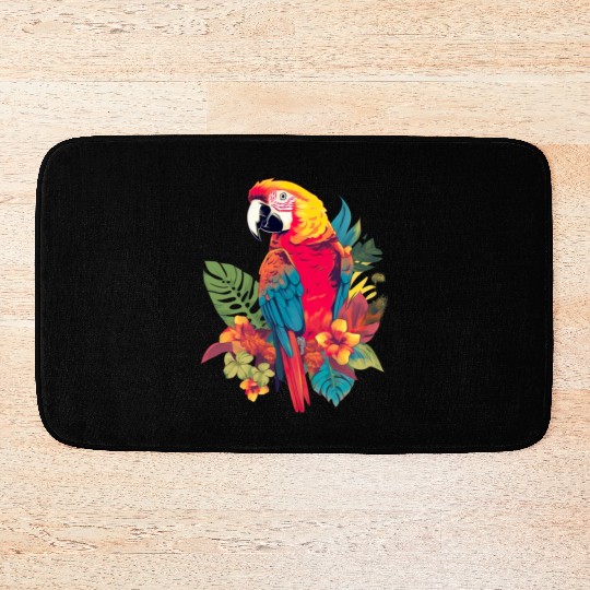 Macaw Parrot for a Bird Lover Animal Lover Bath Mats