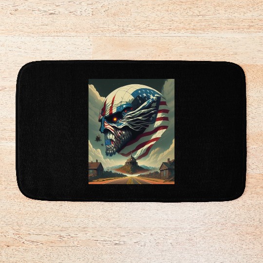 Show Your American Pride with this Patriotic Skull Bath Mats
