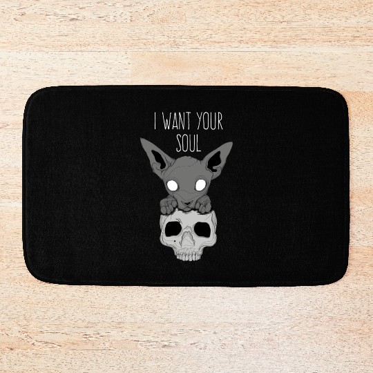 Death Cat Skull Bath Mats