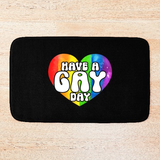 Have A Gay Day Rainbow Pride Month LGBTQ Gay Pride Bath Mats
