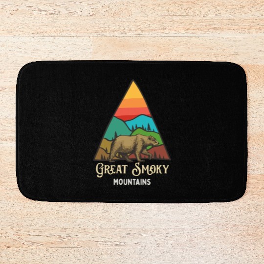 Great Smoky Mountains Vintage Landscape Bath Mats