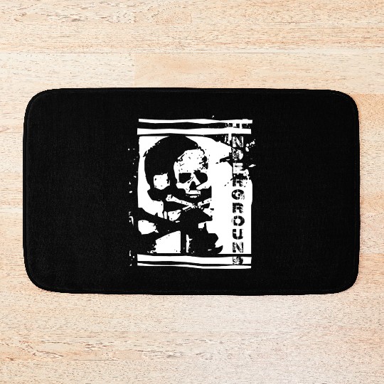 UNDERGROUND skull PUNK design Bath Mats