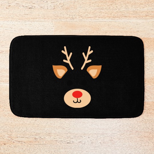 Rudolph Red Nosed Reindeer Antlers Deer Christmas Bath Mats