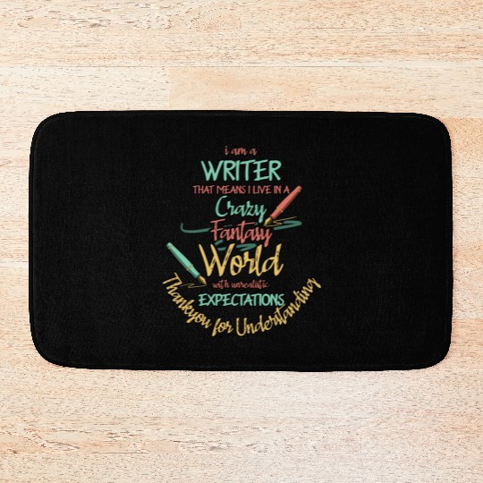 Writer Live In Fantasy World Author Bath Mats