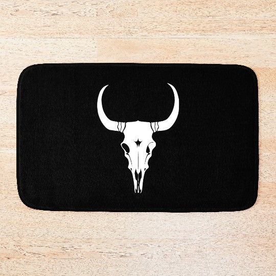 Cattle Skull Cow Skull Rodeo Western Skeleton Bath Mats