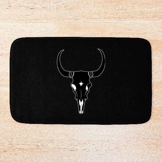 Cattle Skull Cow Skull Rodeo Western Skeleton Bath Mats