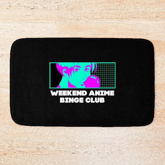 Weekend Anime Binge Club Kawaii Japanese Cute Japa Bath Mats