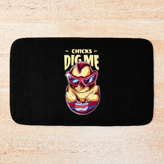 Chicks Dig Me Funny Easter Chicken Bath Mats