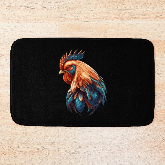 Flower Crown Chicken Floral Farm Animal Pet Bath Mats