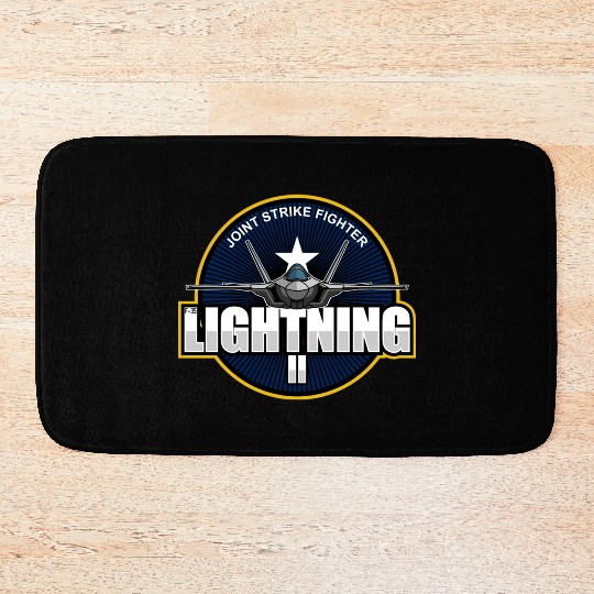 F35 Lightning 2 Patch Small logo red Bath Mats