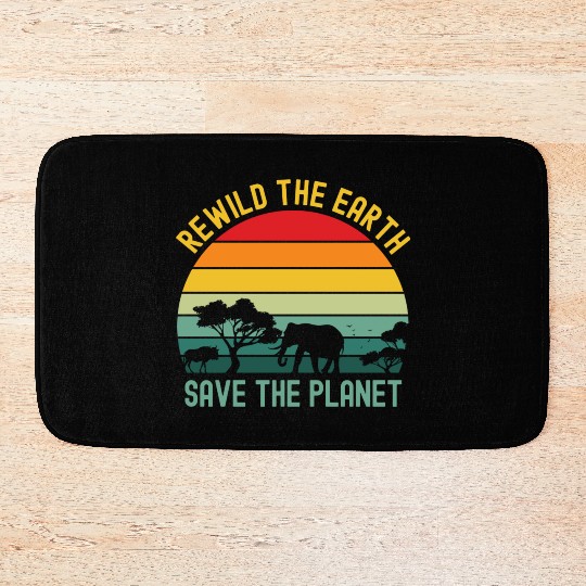 Earth Day Rewild The Earth Save The Planet Nature Bath Mats