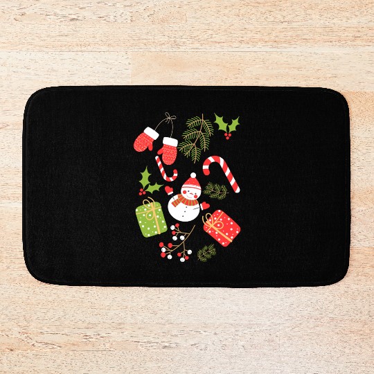 Christmas Time - Christmas Tree Decorations Bath Mats