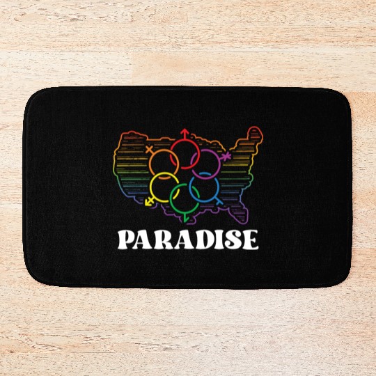 Paradise Pride Month Pride Flag LGBT Community LGB Bath Mats