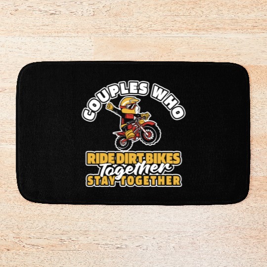 Dirt Bike Mx Motocross Supermoto Couple Bath Mats